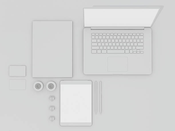 istock Mockup business template. Set of elements on the white table. 488112830