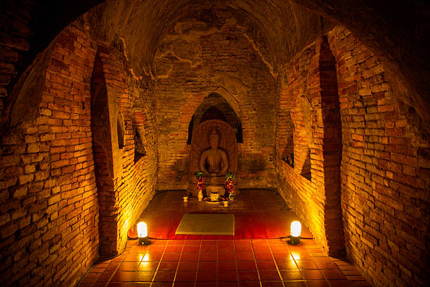istock Buddha in a temple tunnel 488112988