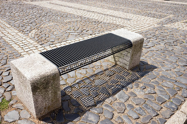 istock View of a modern bench in the park 488113620