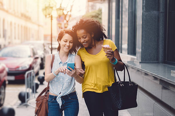 City girls on a leisure walk