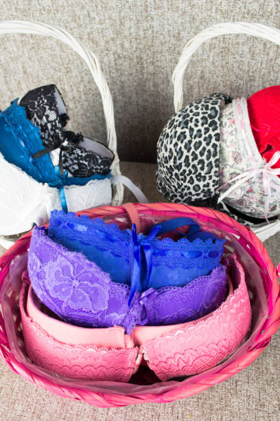 istock Seductive lingerie in present vintage basket 488116212