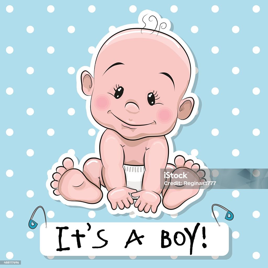 Cute Cartoon Baby Boy Stock Illustration - Download Image Now ...