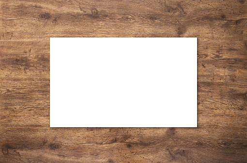 blank namecard on wooden background