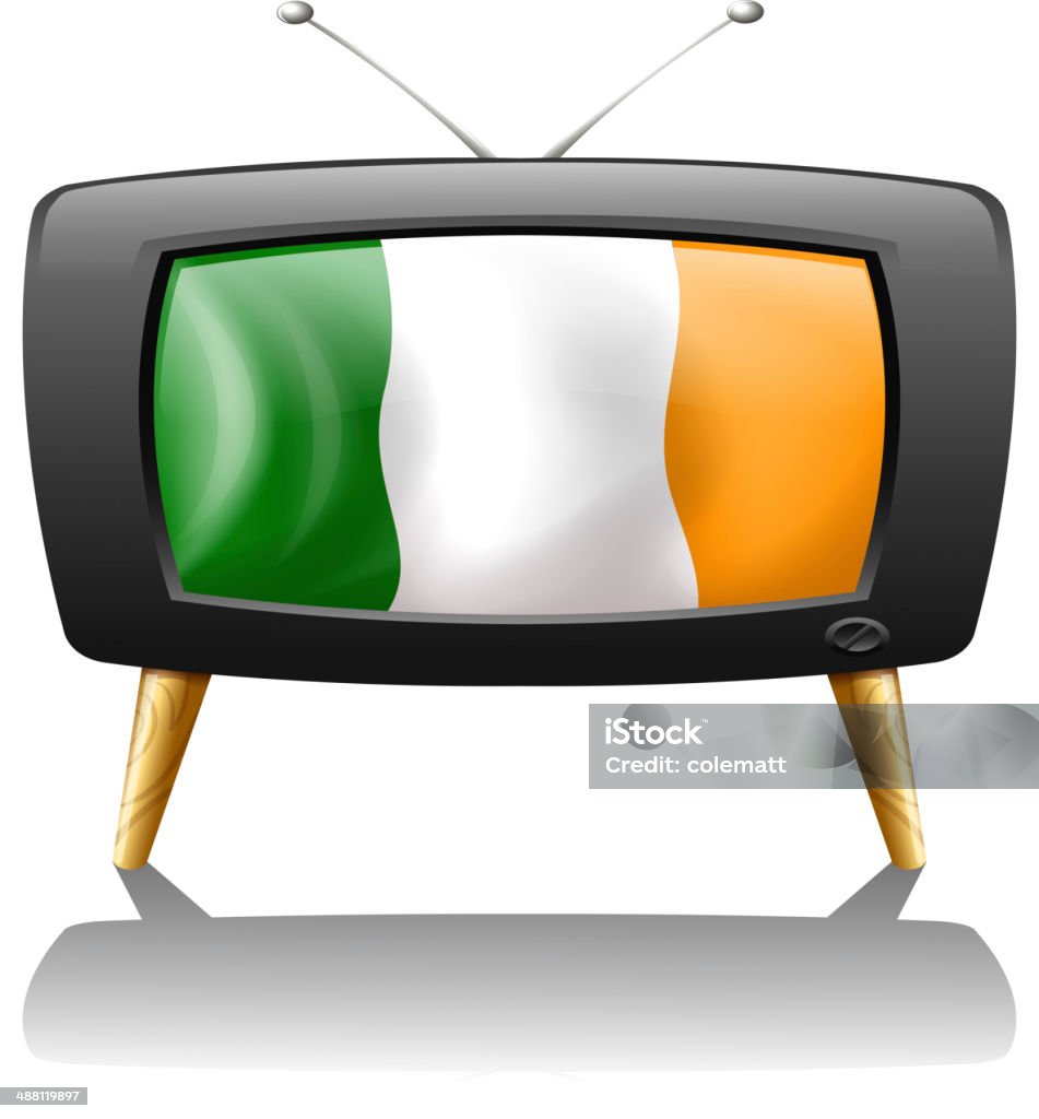 Fernseher mit der Flagge von Irland - Lizenzfrei Am Rand Vektorgrafik