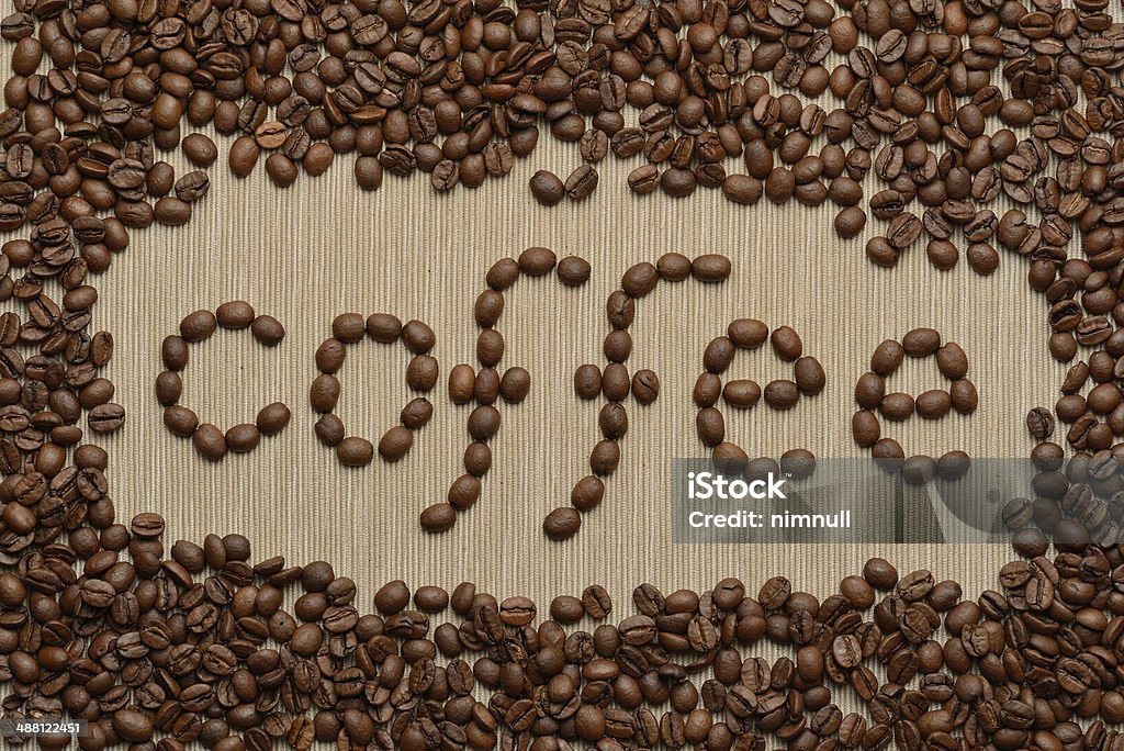 The word coffee made from coffee beans Alphabet Stock Photo