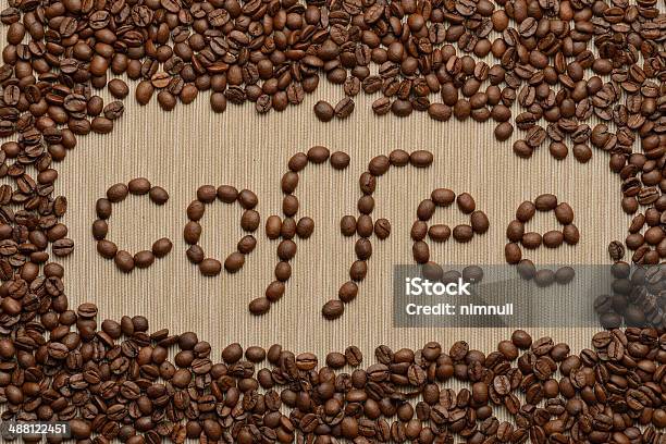 The Word Coffee Made From Coffee Beans Stock Photo - Download Image Now - Alphabet, Brown, Caffeine