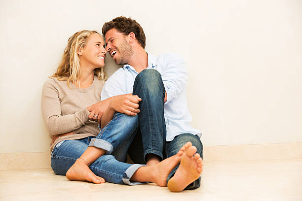 istock Happy young couple at home 488123147