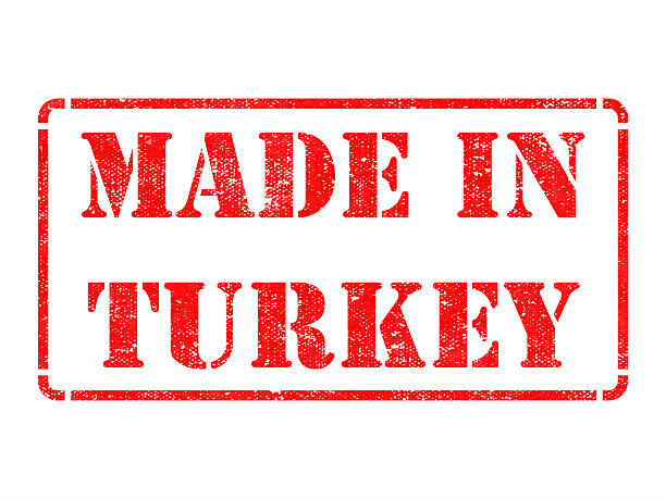 istock Made in Turkey - inscription on Red Rubber Stamp. 488123273