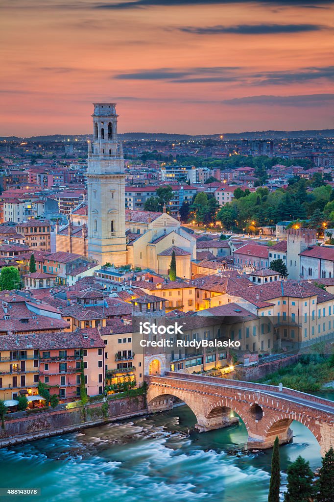 Verona. Image of Verona, Italy during summer sunset. 2015 Stock Photo
