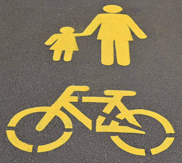 istock Pedestrian and bicycle road signs 488143962