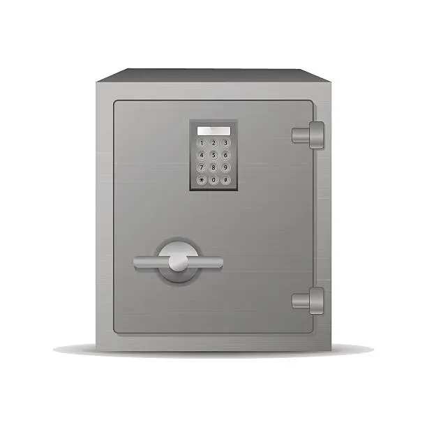 Vector illustration of Vector steel safe