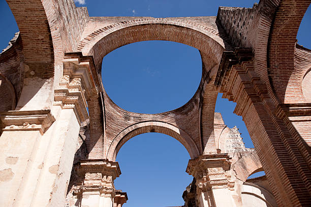 Ruins of old San Jose Cathedral in Antigua, Guatemala Built in 1680, this was one of the largest cathedrals in Central America until it was seriously damaged by the 1773 earthquake.