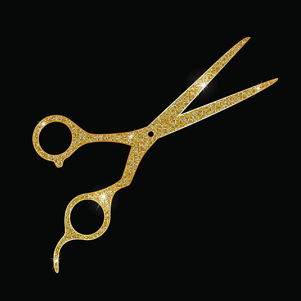 Retro Golden Scissors Icon Stock Illustration - Download Image Now