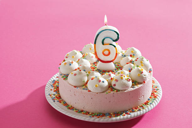 istock Birthday cake with burning candle 488147268