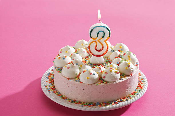 istock Birthday cake with burning candle 488147332