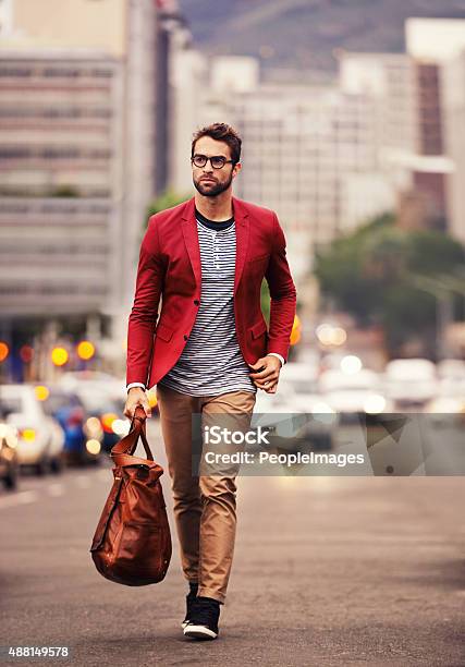 Styled For The City Stock Photo - Download Image Now - Men, Red, Fashion Model