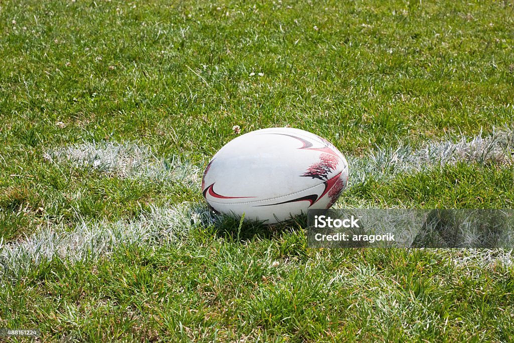 Liegen auf der Linie Rugby-ball - Lizenzfrei Rugbyball Stock-Foto