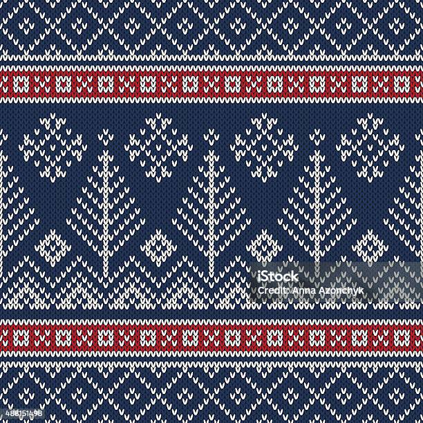 Christmas Sweater Design Seamless Knitting Pattern Stock Illustration - Download Image Now