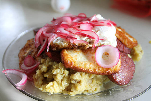 Mangu (Dominican Republic This is a typical plate that is served in the Dominican Republic. It is one of the most famous and well known dominican breakfast plates. dominican republic stock pictures, royalty-free photos & images
