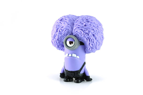 Bangkok,Thailand  - April 21, 2014: Evil Purple Minion babbler Mcdonalds happymeal toy. There are plastic toy sold as part of the McDonald's Happy meals.