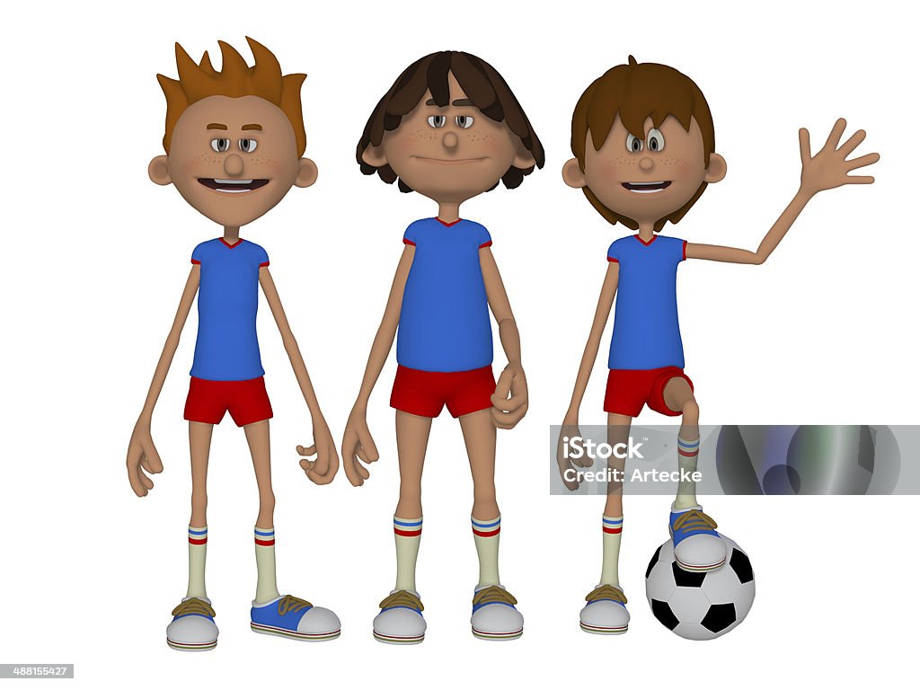 3d Cartoon Boys Football Team Stock Photo - Download Image Now - Activity,  American Football - Ball, American Football - Sport - iStock