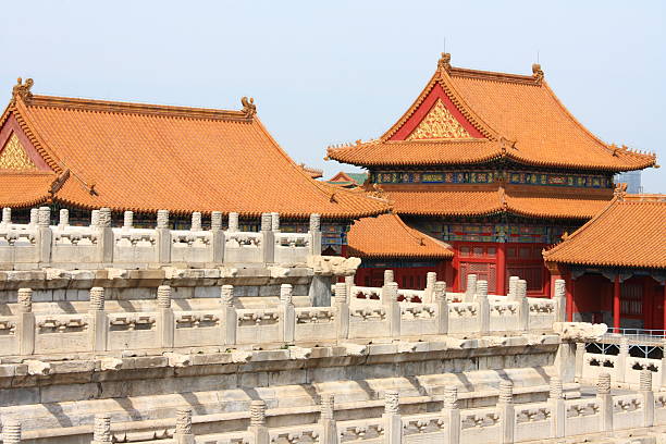 The glorious glazed tile buildings of the Forbidden City in Beijing.