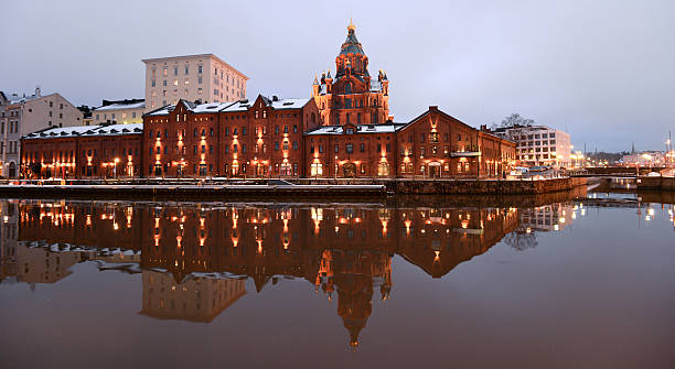 istock Evening view of Helsinki and river 488157432