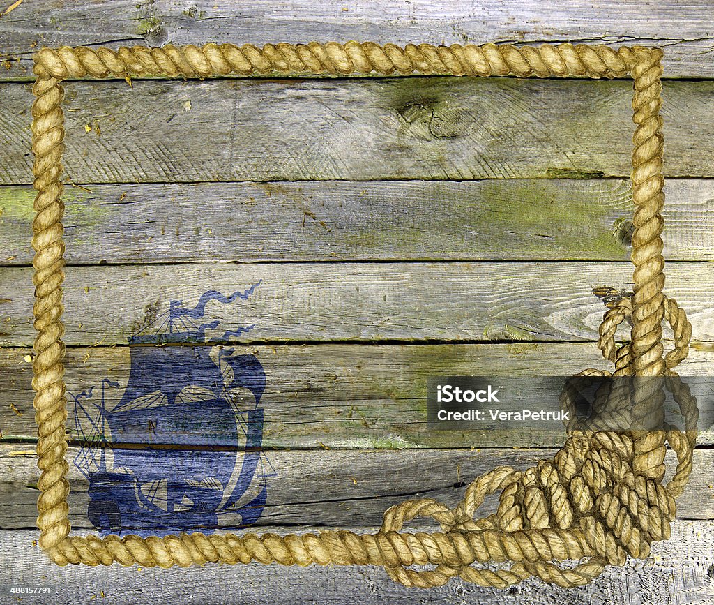 Boat Rope Frame Sea Frame With Ship And Rope Stock Illustration - Download Image Now ...