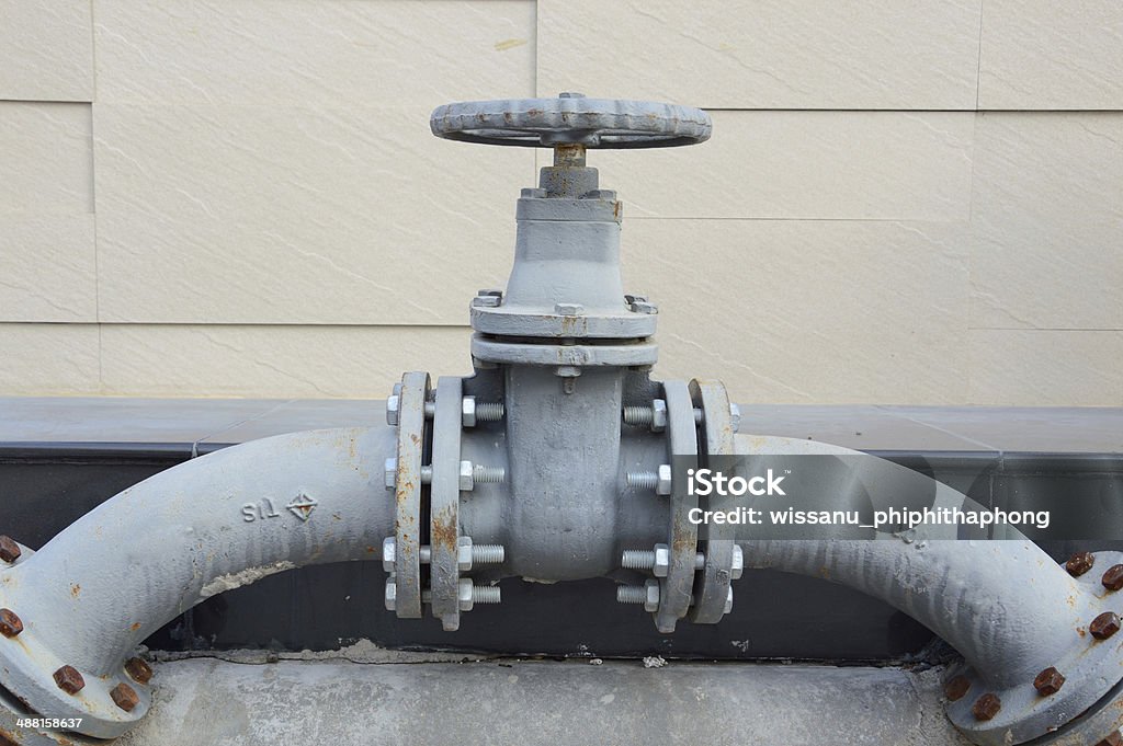 pipe line valve industrial pipe line valve connection Bolt - Fastener Stock Photo