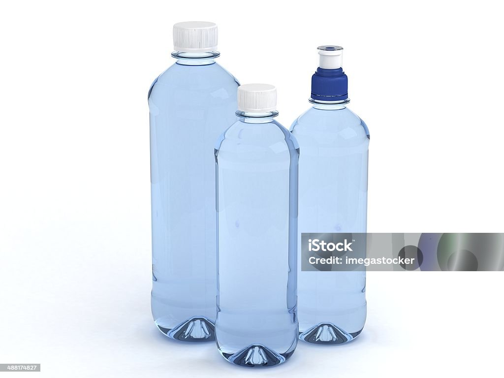 Bottles of water isolated on white background Abstract Stock Photo