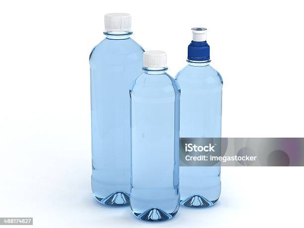 Bottles Of Water Isolated On White Background Stock Photo - Download Image Now - Abstract, Activity, Cap - Hat