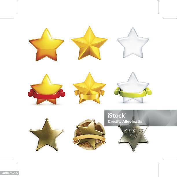 Stars Icon Set Stock Illustration - Download Image Now - Armed Forces Rank, Coat Of Arms, Computer Graphic