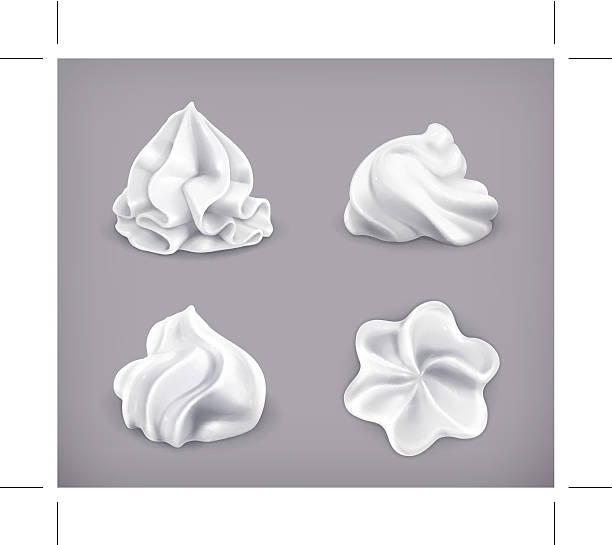 взбитые сливки, икона set - whipped cream stock illustrations