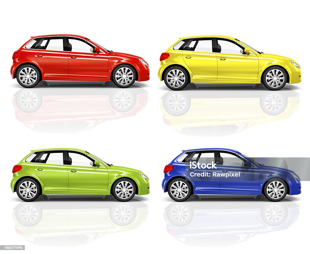 Set of 3D Hatchback Car Set of 3D Hatchback Car. Car Stock Photo