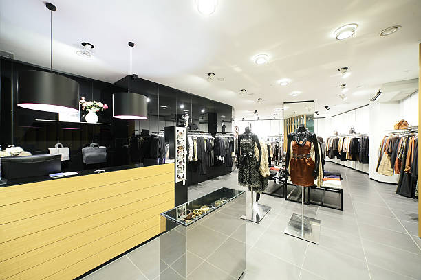 istock brand new interior of cloth store 488178569