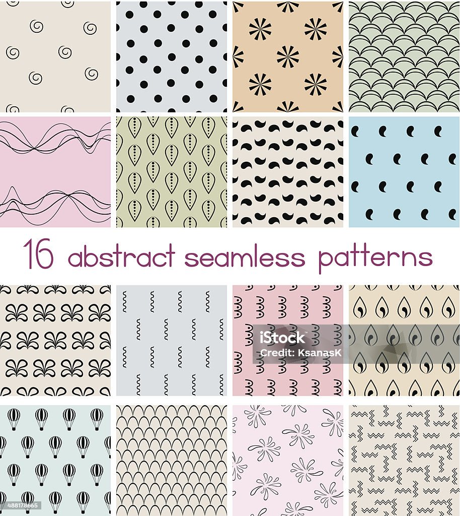 Different Shapes Seamless Patterns Stock Illustration - Download Image ...