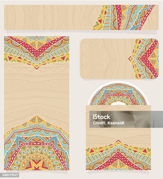 Ilustración de Marca Y Bien Iluminada De Diseño Étnico Patrón y más Vectores Libres de Derechos de Diseño - Temas - Diseño - Temas, Mandala, Patrones visuales