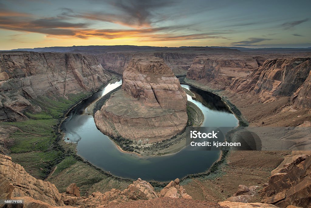 Grand Canyon Horseshoe Bend au coucher du soleil nuages - Photo de Amérique du Nord libre de droits