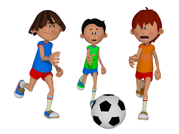 istock cartoon kids playing football 488179313