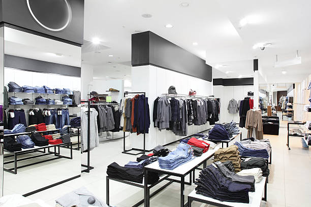 istock brand new interior of cloth store 488179443