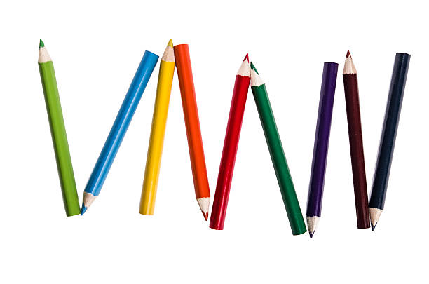 istock pencil colors on a white backgroiund 488180457