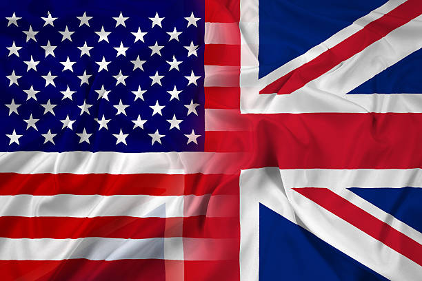 istock Waving USA and UK Flag 488180497