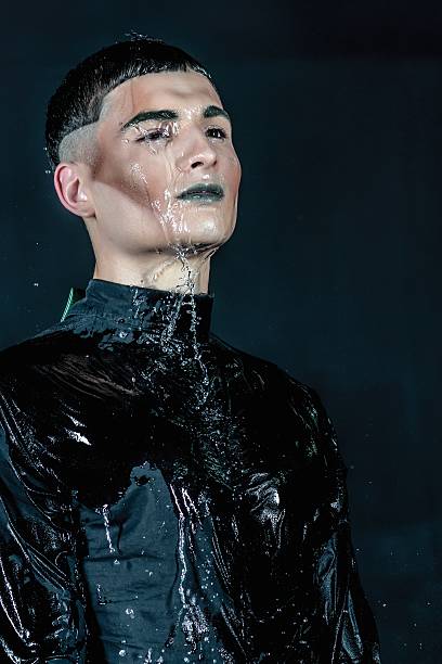 istock Water splash photography. Stop water liquid men in studio 488180661