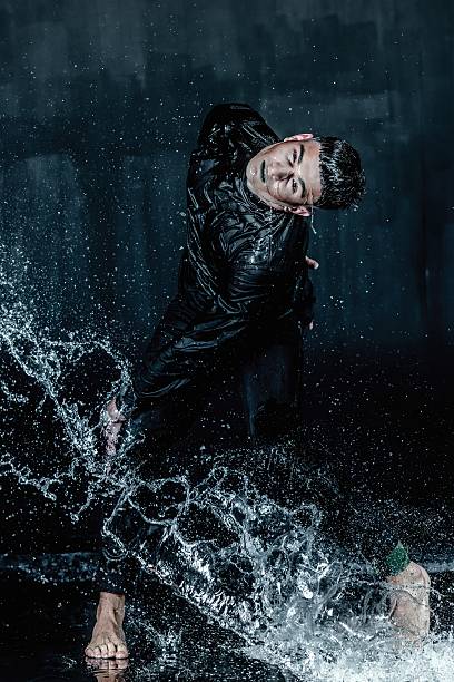istock Water splash photography. Stop water liquid men in studio 488180665