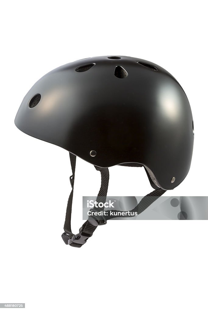 Skater Helmet Black skater Helmet isolated on white background Helmet Stock Photo