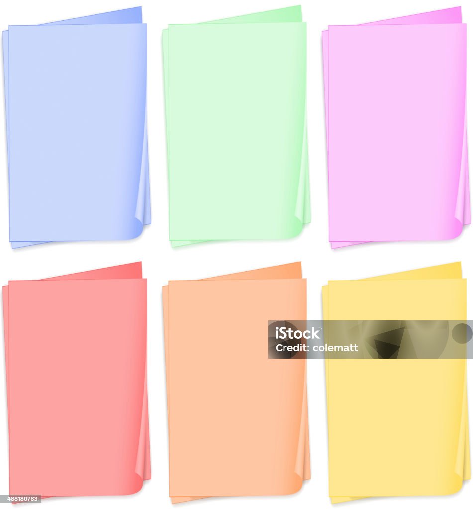 Empty Colored Papers Stock Illustration - Download Image Now