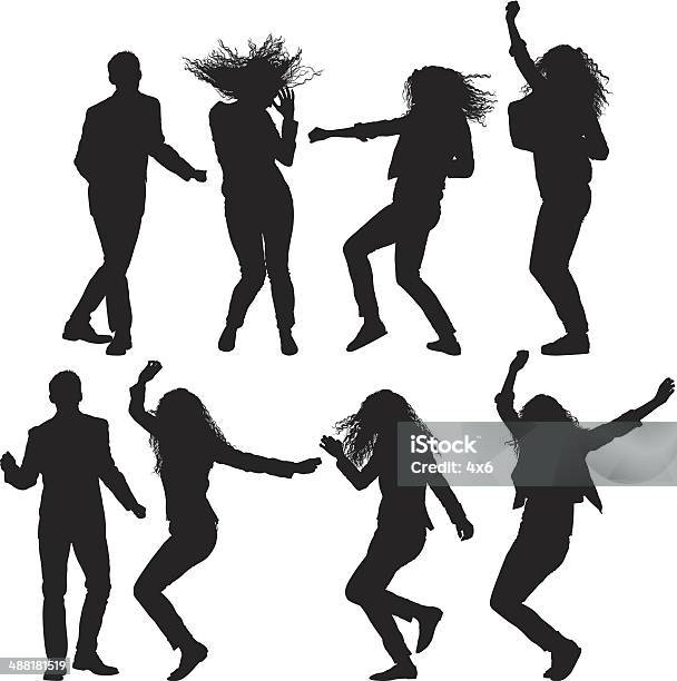 Ilustración de Baile De Personas y más Vectores Libres de Derechos de Bailar - Bailar, Silueta, Mujeres