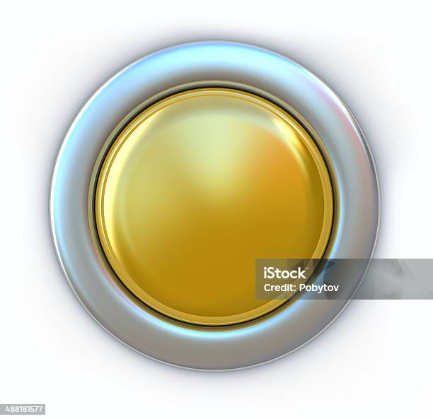 Golden Button Stock Photo - Download Image Now - Push Button, Gold - Metal, Gold Colored