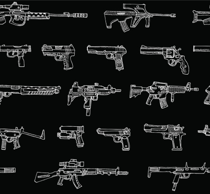 Gun Game Patterns Seamless Pattern With Weapons In Vector Stock Illustration - Download ...