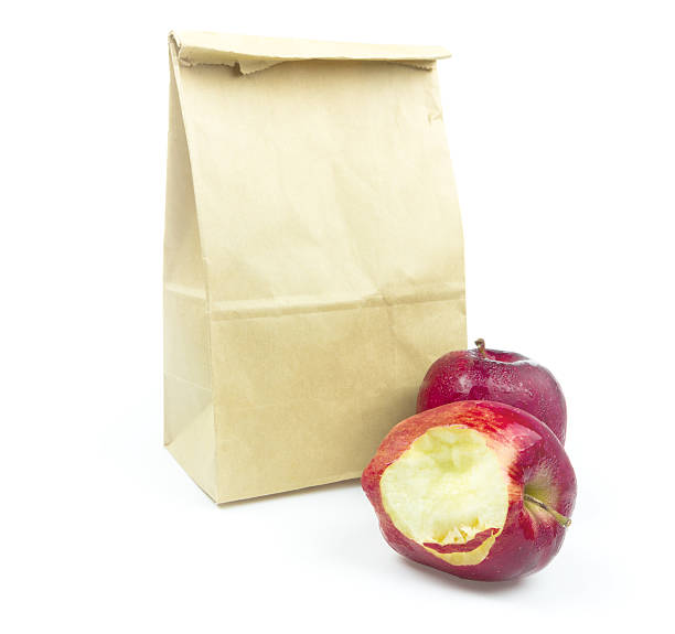 istock Closeup of Brown paper lunch bag 488200431